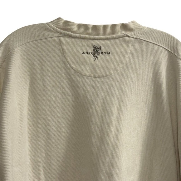 Ashworth Men's V-Neck Golf Pullover Sweater Beige Size L Side Pockets - Picture 12 of 14
